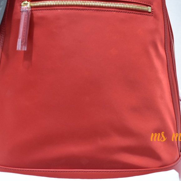 NWT MCM Large RED Nylon Logo Backpack - Picture 8 of 8